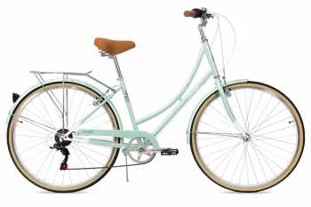 Cesta y Parrilla Fabric City Classic- Bicicleta de Paseo Urbana Vintage Retro Bicicleta de Ciudad con Cambios Shimano Sillín cómodo y Confortable.